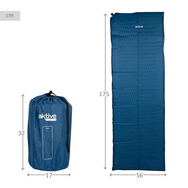 Tapete de campismo insuflável azul | Distria