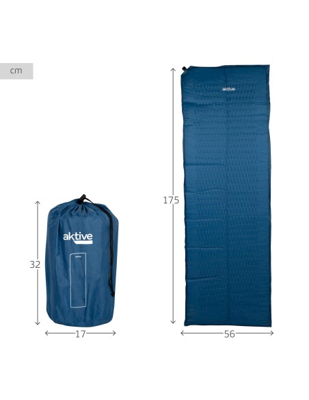 Tapete de campismo insuflável azul | Distria