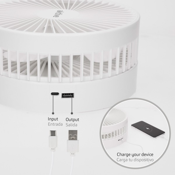 Ventoinha sem fios dobrável de 4 modos com USB | Distria