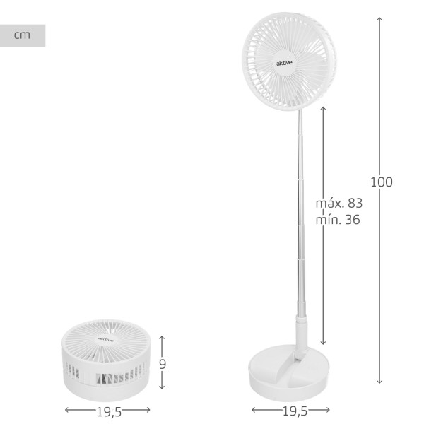 Ventoinha sem fios dobrável de 4 modos com USB | Distria