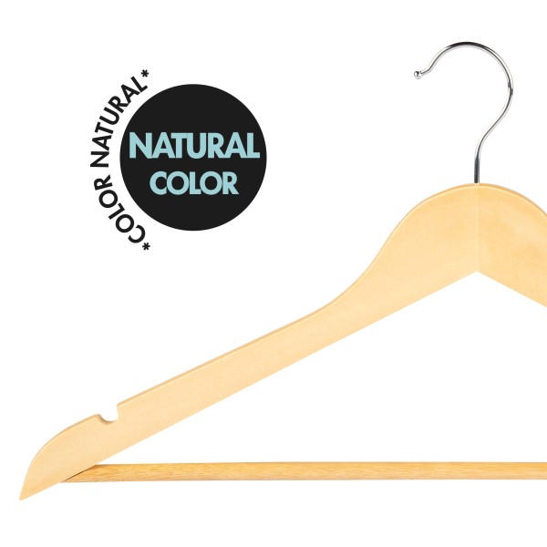 Conjunto de 10 cabides de madeira cor natural Max Home | Distria