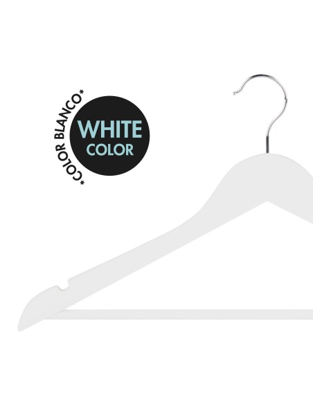 Conjunto de 20 cabides de madeira brancos Max Home | Distria