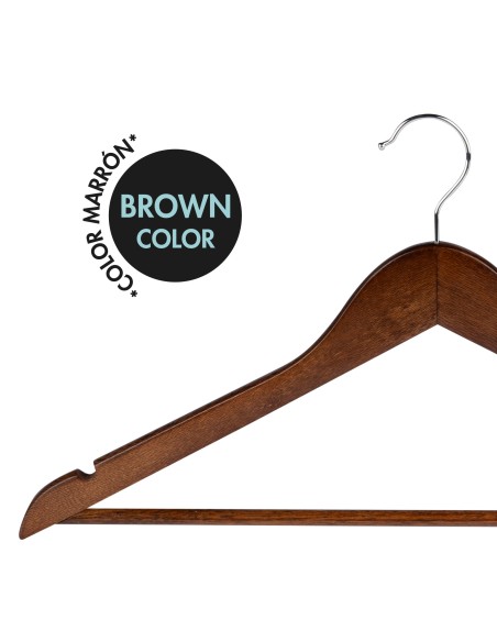 Conjunto de 10 cabides de madeira castanhos Max Home | Distria