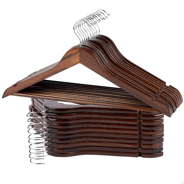Pack 20 cabides de madeira castanhos Max Home | Distria