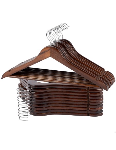 Pack 20 cabides de madeira castanhos Max Home | Distria
