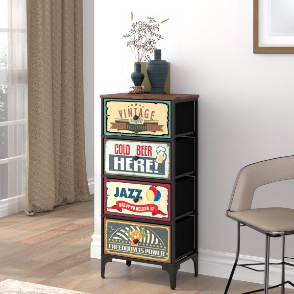 Cómoda vintage 4 gavetas Max Home | Distria