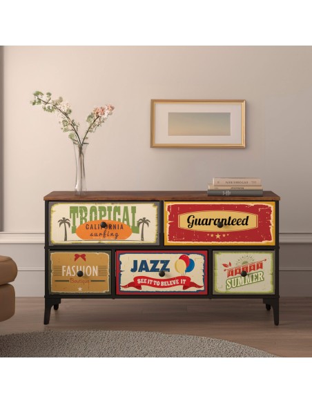 Cómoda vintage 5 gavetas Max Home | Distria