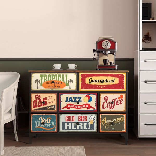 Cómoda vintage 8 gavetas Max Home | Distria