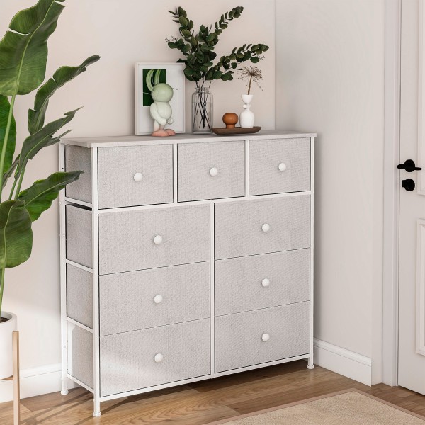 Cómoda branca 9 gavetas Max Home | Distria