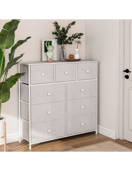 Cómoda branca 9 gavetas Max Home | Distria