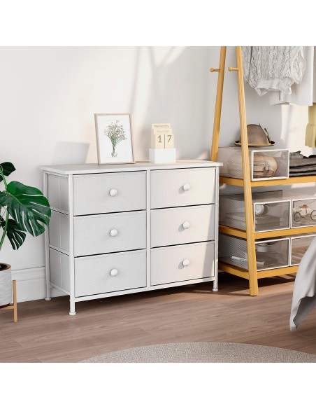 Cómoda branca 6 gavetas Max Home | Distria