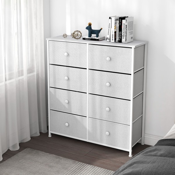 Cómoda branca 8 gavetas Max Home | Distria