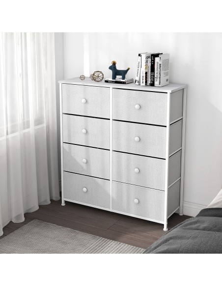 Cómoda branca 8 gavetas Max Home | Distria