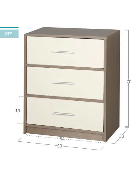 Mesa de cabeceira 3 gavetas Max Home | Distria