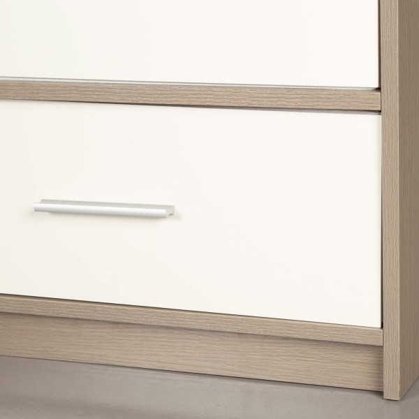 Cómoda branca e de madeira 4 gavetas Max Home | Distria