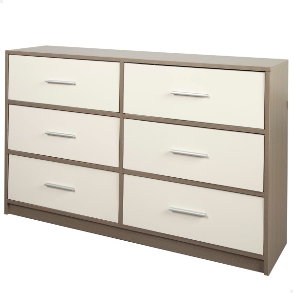 Cómoda branca e de madeira 6 gavetas Max Home | Distria