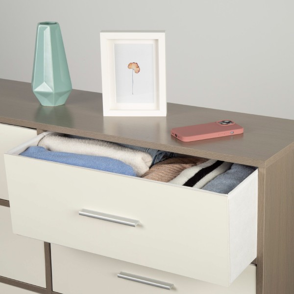 Cómoda branca e de madeira 6 gavetas Max Home | Distria