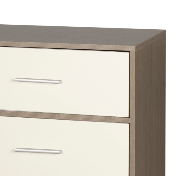 Cómoda branca e de madeira 6 gavetas Max Home | Distria