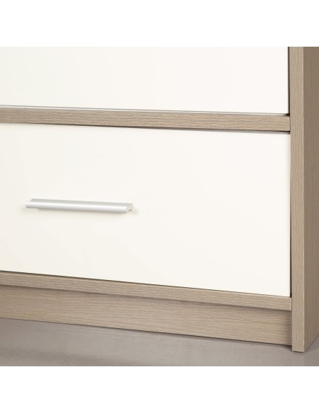 Cómoda branca e de madeira 6 gavetas Max Home | Distria