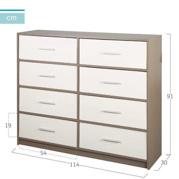 Cómoda 8 gavetas Max Home | Distria