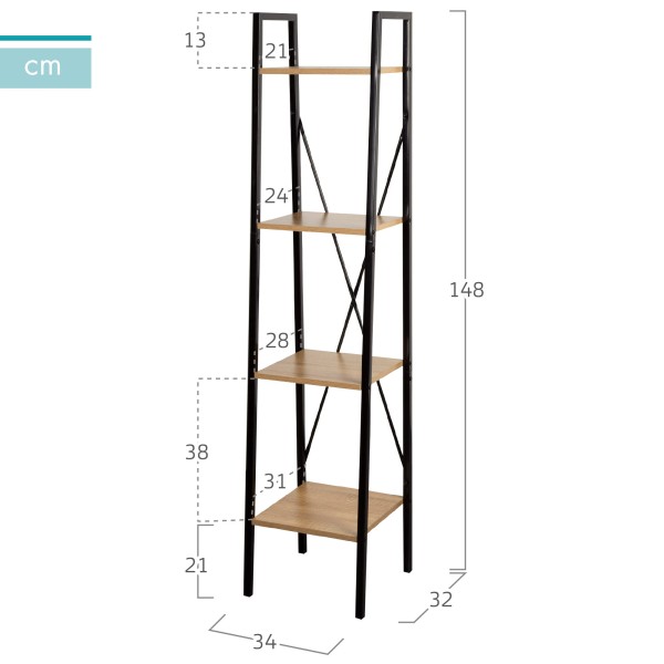 Estantes para escadas 4 prateleiras Max Home | Distria