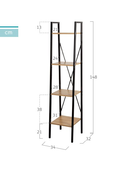 Estantes para escadas 4 prateleiras Max Home | Distria
