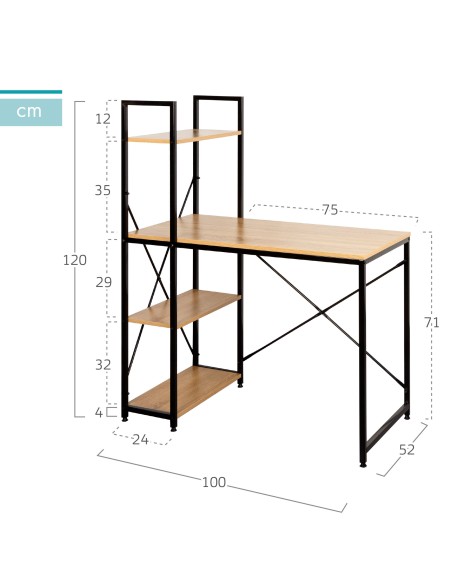 Max Home estante secretária 100x52x120 cm | Distria