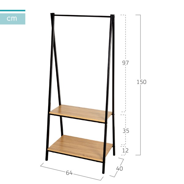 Roupa de madeira para burro Max Home 64x40x150 cm | Distria