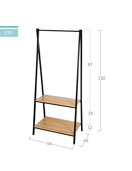 Roupa de madeira para burro Max Home 64x40x150 cm | Distria