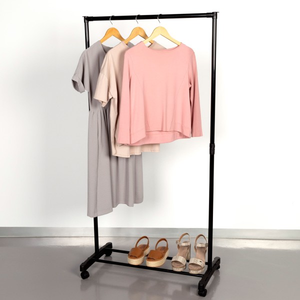 Burro de roupa com sapateira e rodas 75x42x157 cm | Distria