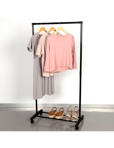 Burro de roupa com sapateira e rodas 75x42x157 cm | Distria