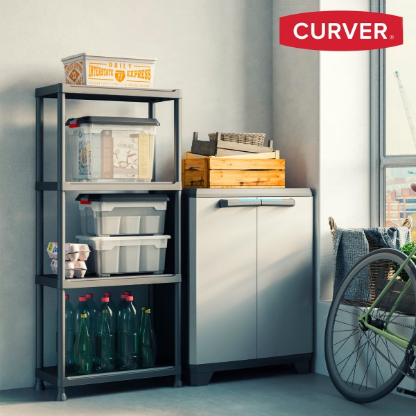 Estante de plástico Curver 4 prateleiras 60x30x135 cm | Distria