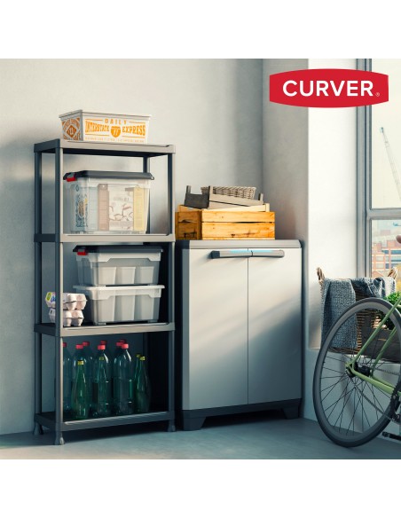 Estante de plástico Curver 4 prateleiras 60x30x135 cm | Distria