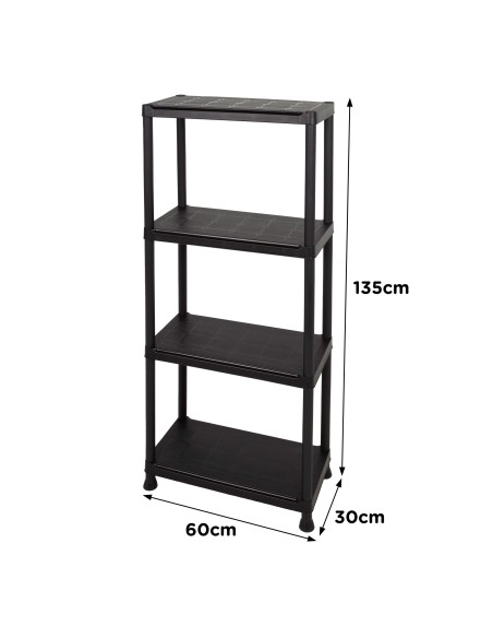 Estante de plástico Curver 4 prateleiras 60x30x135 cm | Distria