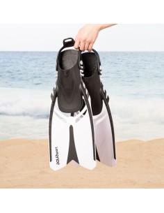 Conjunto de máscara de mergulho adulto com snorkel e nadadeiras, tamanhos 38-42 | Distria 2