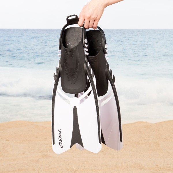 Conjunto de óculos de mergulho para adultos com snorkel e nadadeiras, tamanhos 42,5-47 | Distria