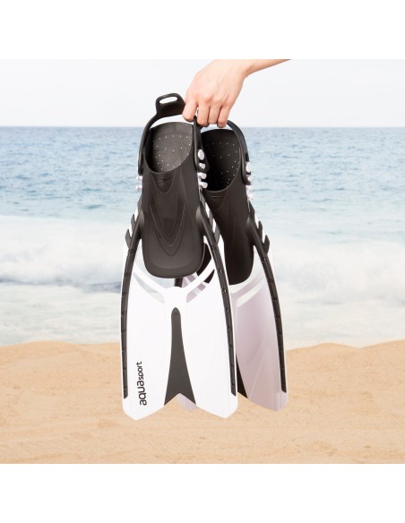 Conjunto de óculos de mergulho para adultos com snorkel e nadadeiras, tamanhos 42,5-47 | Distria