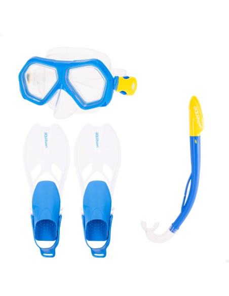 Conjunto de óculos de mergulho infantil com snorkel e nadadeiras, tamanhos 27 a 31 | Distria