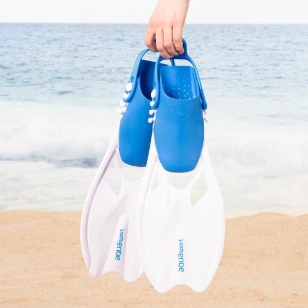 Conjunto de óculos de mergulho infantil com snorkel e nadadeiras, tamanhos 27 a 31 | Distria