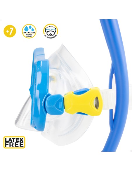 Conjunto de óculos de mergulho infantil com snorkel e nadadeiras, tamanhos 27 a 31 | Distria