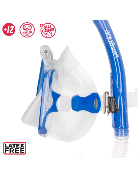 Conjunto de óculos de mergulho para adultos com snorkel e suporte para câmera | Distria