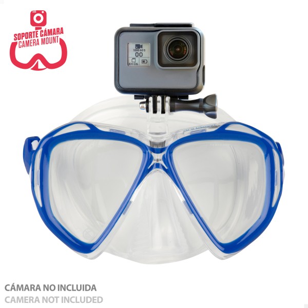 Conjunto de óculos de mergulho para adultos com snorkel e suporte para câmera | Distria