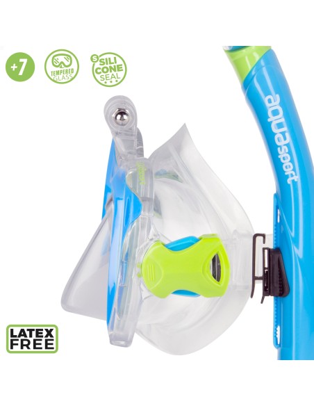 Conjunto de óculos de mergulho infantil com snorkel e suporte para câmera | Distria