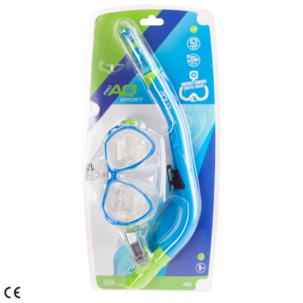 Conjunto de óculos de mergulho infantil com snorkel e suporte para câmera | Distria