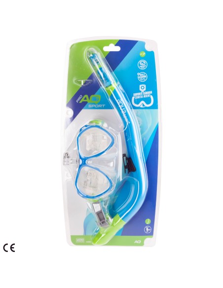 Conjunto de óculos de mergulho infantil com snorkel e suporte para câmera | Distria