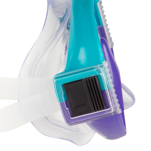 Conjunto de óculos de mergulho para adultos com snorkel roxo e turquesa | Distria