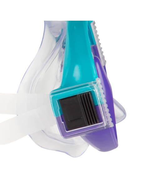 Conjunto de óculos de mergulho para adultos com snorkel roxo e turquesa | Distria
