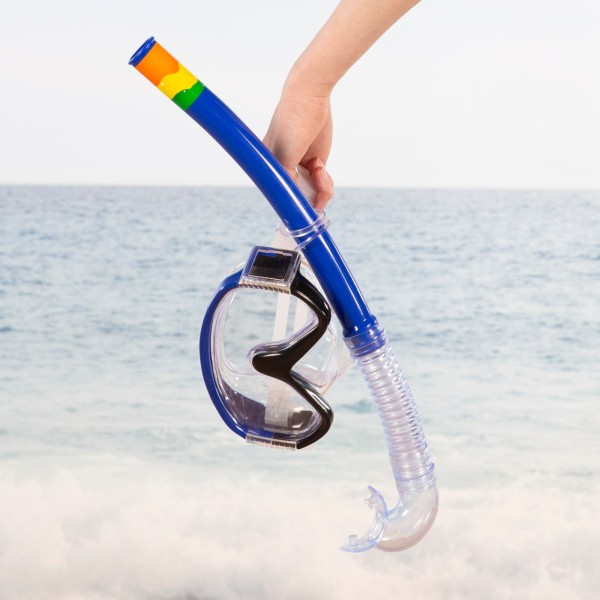 Conjunto de óculos de mergulho para adultos com tubo azul e preto | Distria