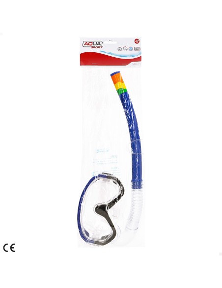Conjunto de óculos de mergulho para adultos com tubo azul e preto | Distria