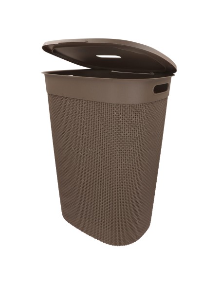 Cesto para roupa suja Curver Filo 55L com tampa castanha | Distria